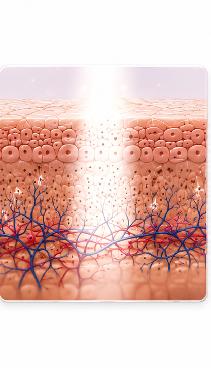 Scientific skin model illustrating vitiligo